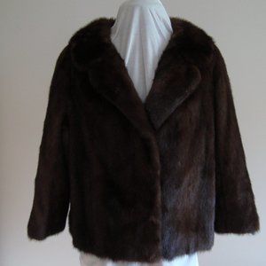 Vintage Brown Mink Fur Jacket-Size M